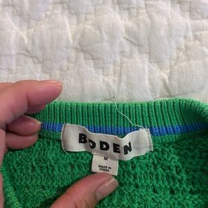 Boden green crochet top and skirt set